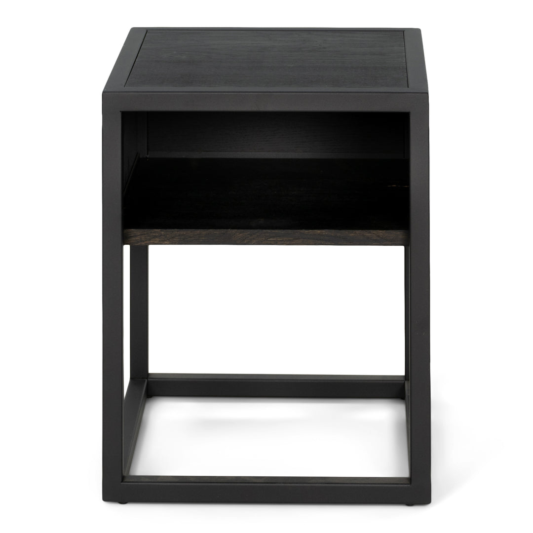 SPINDER DESIGN Diva One-Nightstand sengebord m. 1 hylde sort egetræ og sort stål 40x40