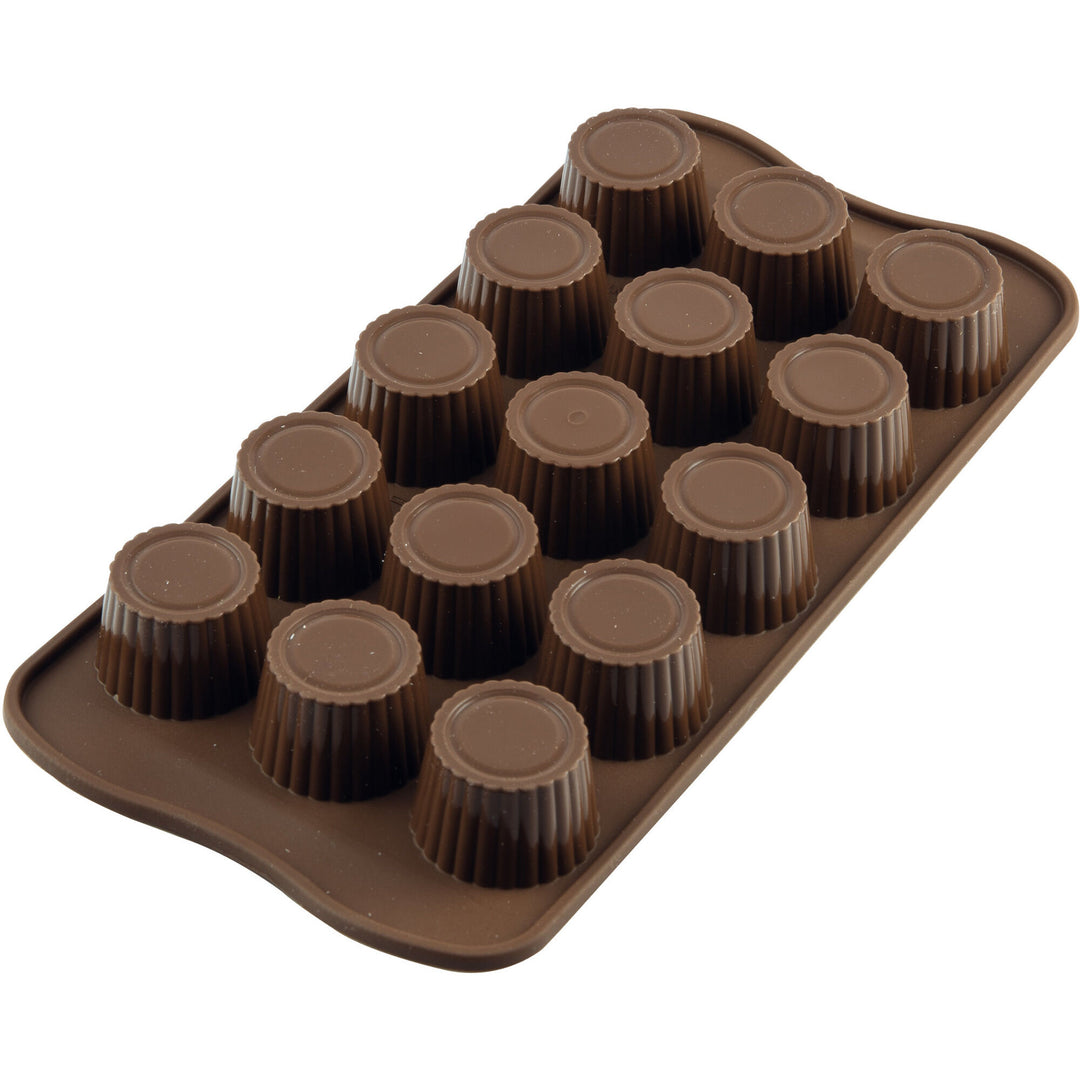 Silikomart Silikomart Easy Choc Pralineform silikone, Praline – billede i brug (Siliconeform)