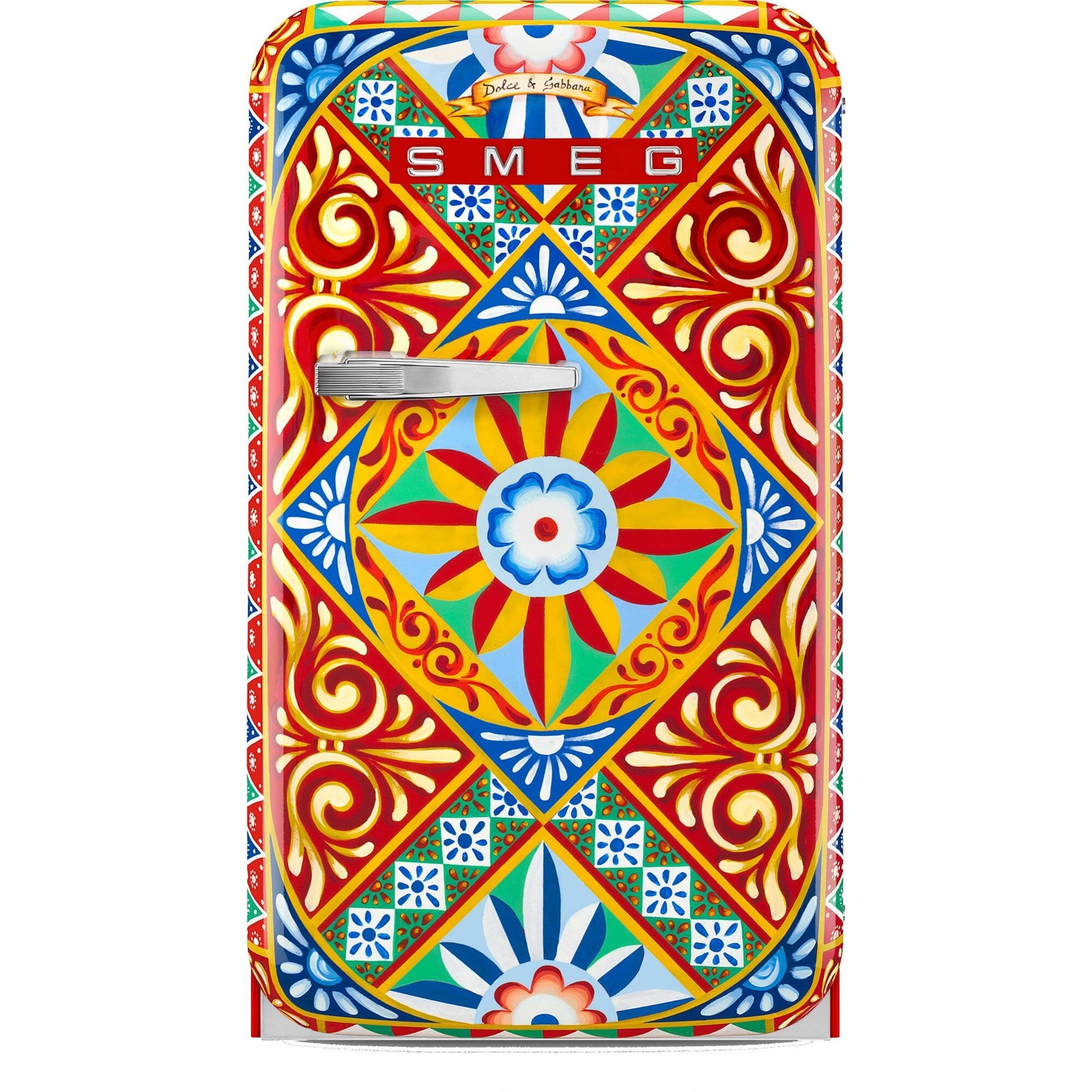 Smeg Smeg Fritstående køleskab Dolce & Gabbana Divina Cucina FAB5RDGC5 73 cm ❤ produktbillede i kategorien Køle- /frysekabe