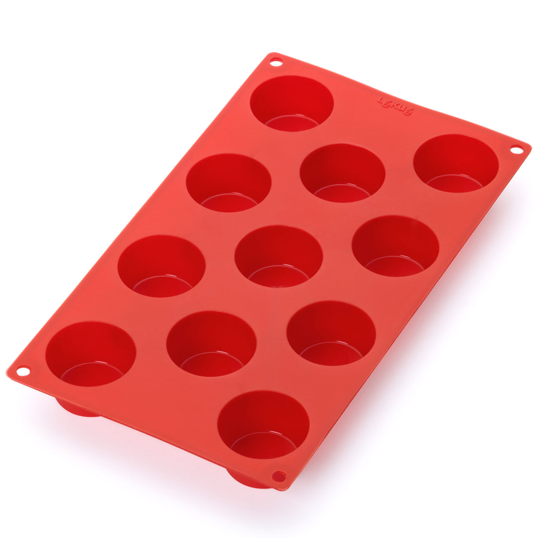 Lékué Lékué Mini-muffins silikoneform 11 huller, rød ❤ frontbillede (Siliconeform)