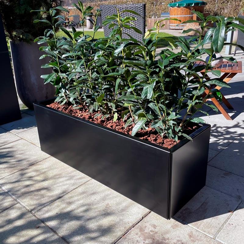 Produktbillede af THOR Plantekasse på hjul 120 x 40 x 40 Black Steel på tilbud i høj kvalitet