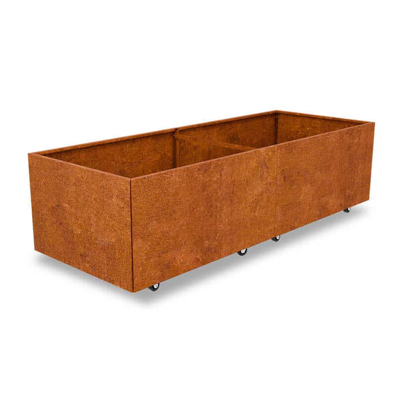 THOR Plantekasse på hjul 160 x 60 x 40 Cortenstål