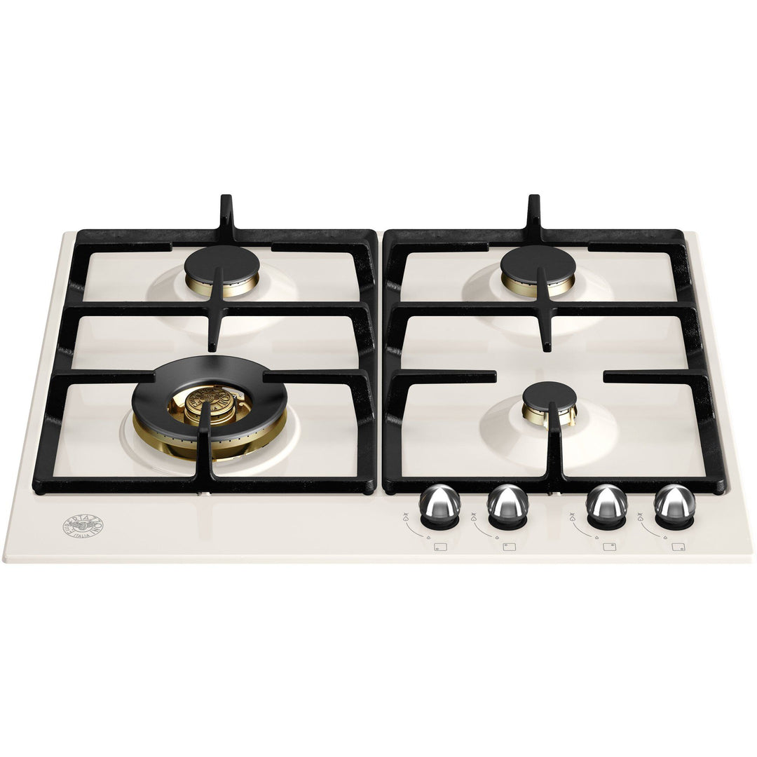 Bertazzoni Bertazzoni P604LHER Heritage gaskomfur elfenbenshvid/krom ❤ vinkelbillede (Komfurer)
