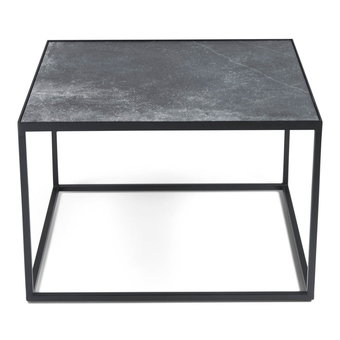 SPINDER DESIGN Tijl sofabord sort keramik og sort stål 60x60