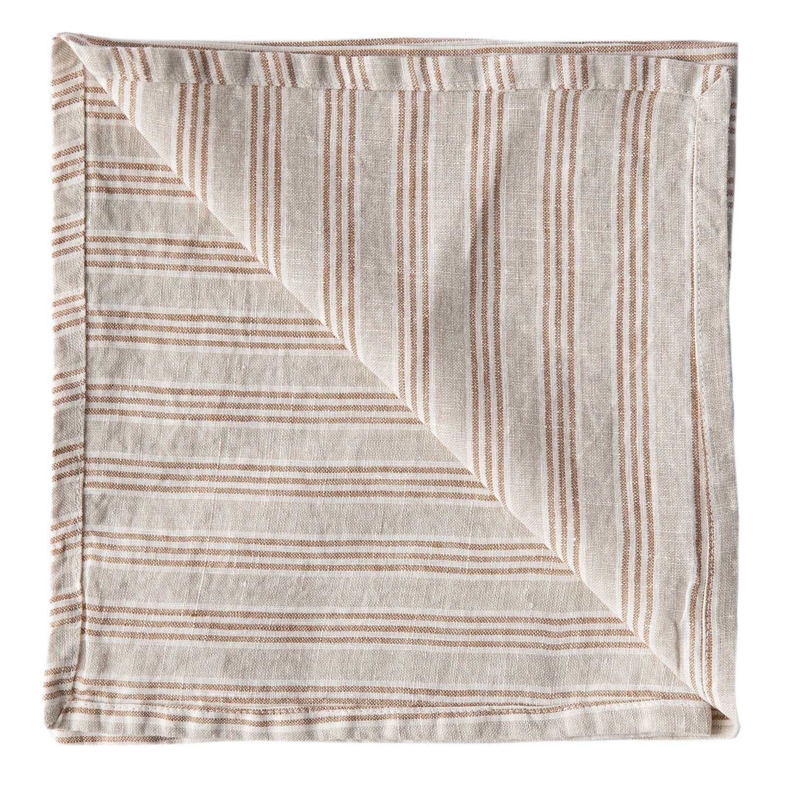 Tell me more Tell me more Serviet 45 x 45 cm, hazelnut stripe – vinkelbillede (Serviet)