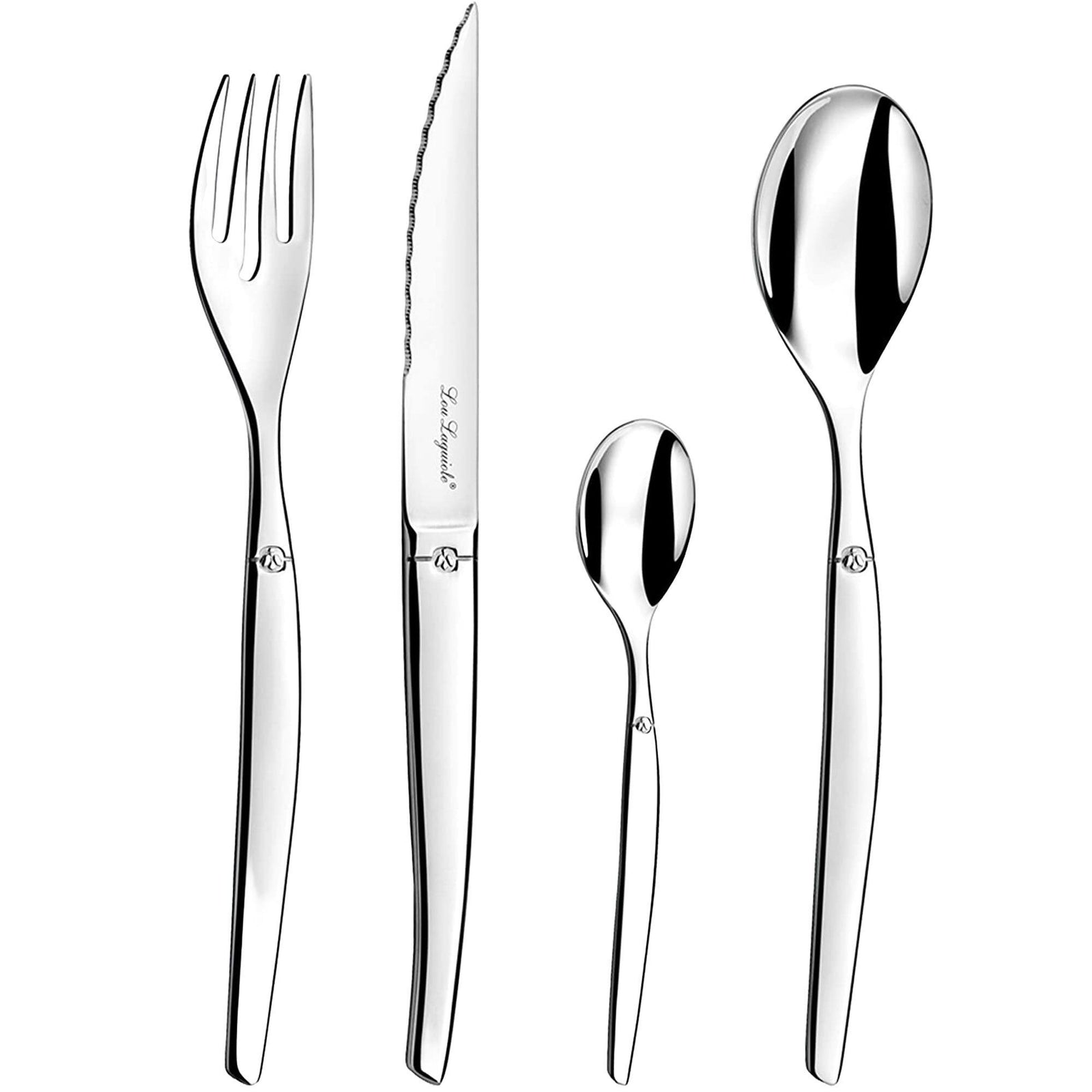 Lou laguiole Lou laguiole Jet bestickset 24 dele, mirror – close-up (Bestikssæt)