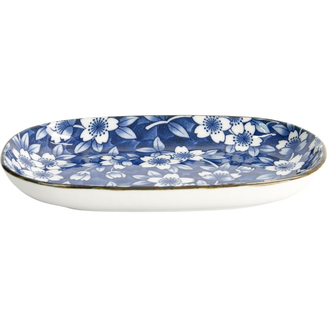 Tokyo design studio Tokyo design studio Blue Sakura oval tallerken ❤ produktfoto (Tallerkener)