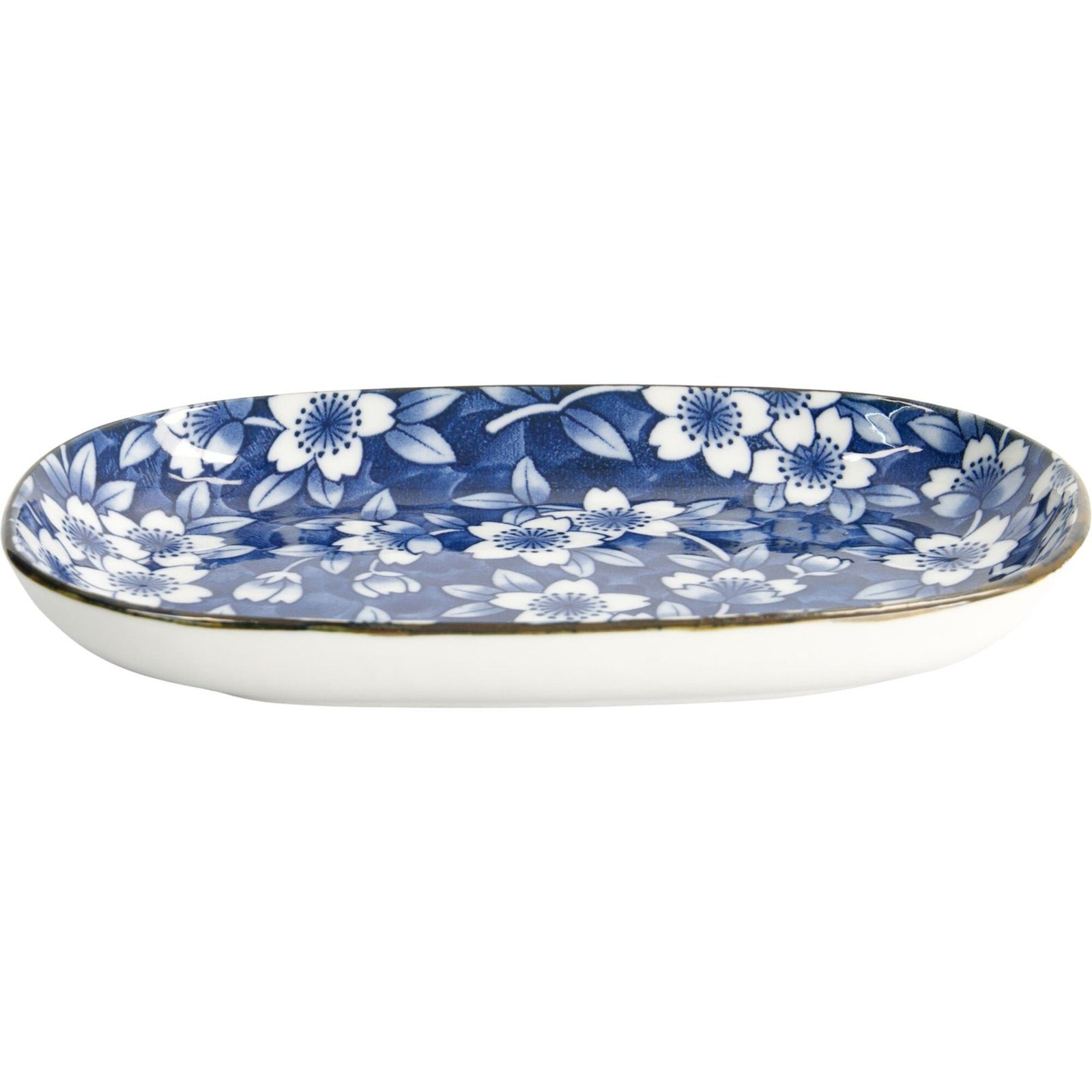 Tokyo design studio Tokyo design studio Blue Sakura oval tallerken ❤ produktfoto (Tallerkener)