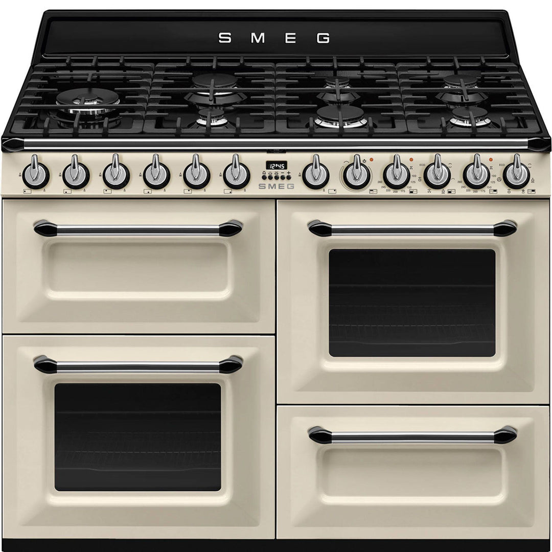 Smeg Smeg TR4110P1 10 Victoria gaskomfur med 3 ovne 110 cm, creme – close-up (Gasblus)