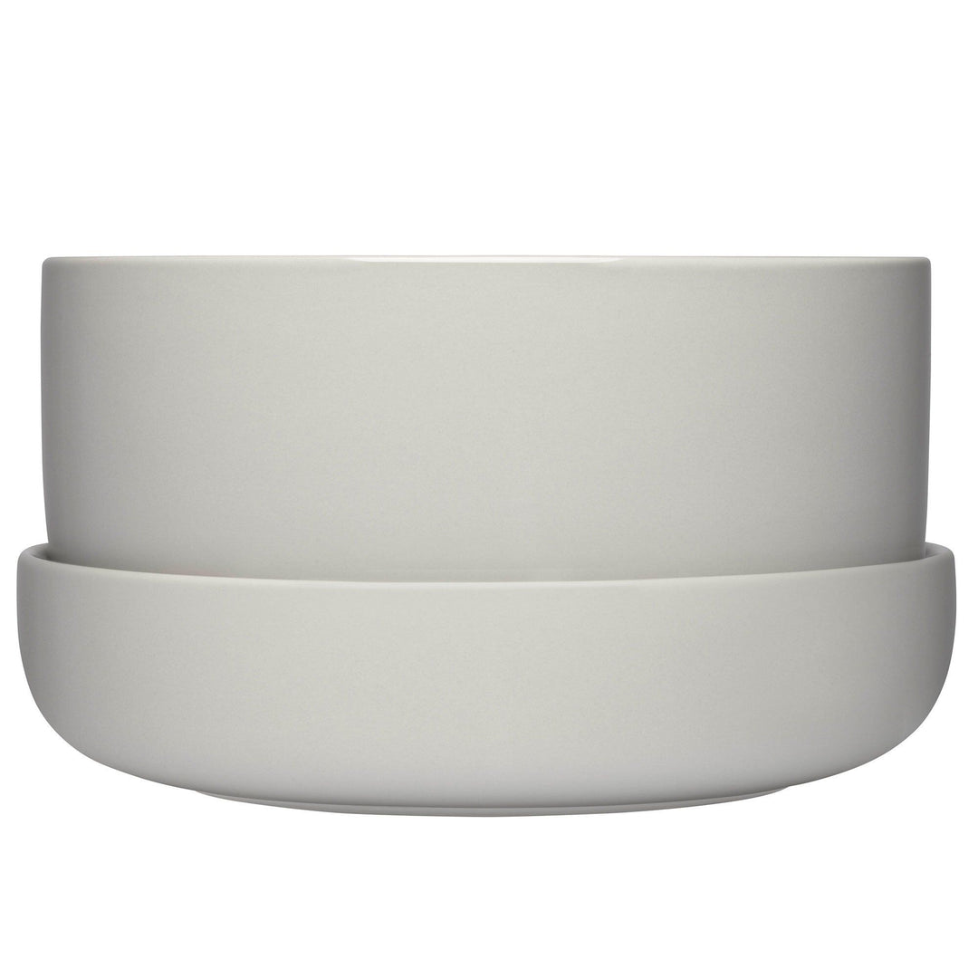Iittala Iittala Nappula urtepotte med underskål 24 x 13 cm, lysegrå – detaljebillede (Urtepotte)