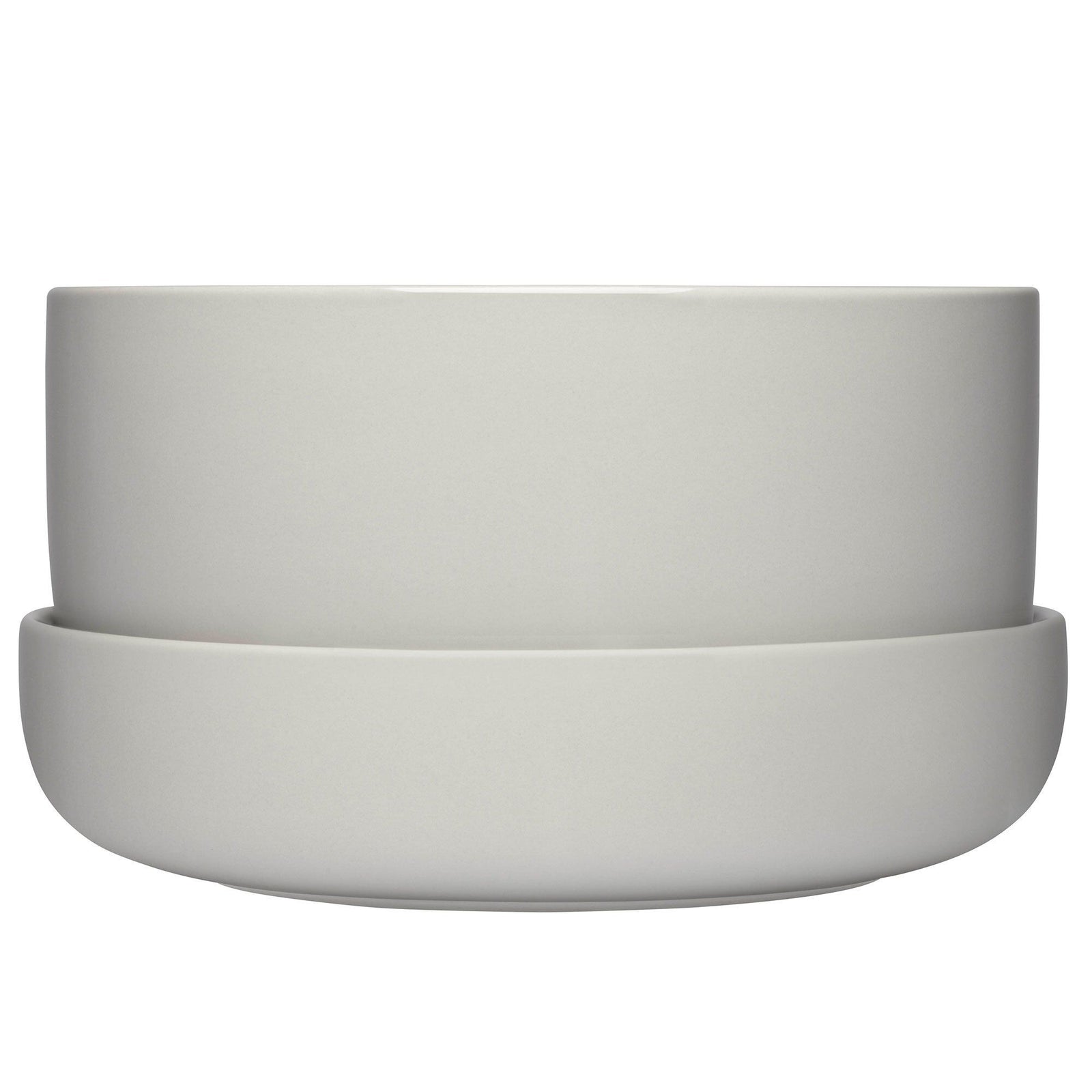 Iittala Iittala Nappula urtepotte med underskål 24 x 13 cm, lysegrå – detaljebillede (Urtepotte)