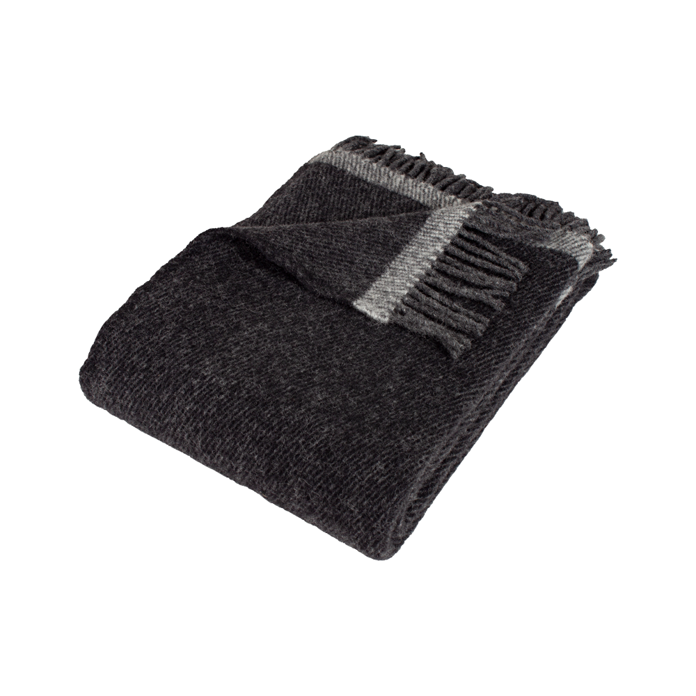 Produktbillede af TRACK Uldplaid black på tilbud i høj kvalitet