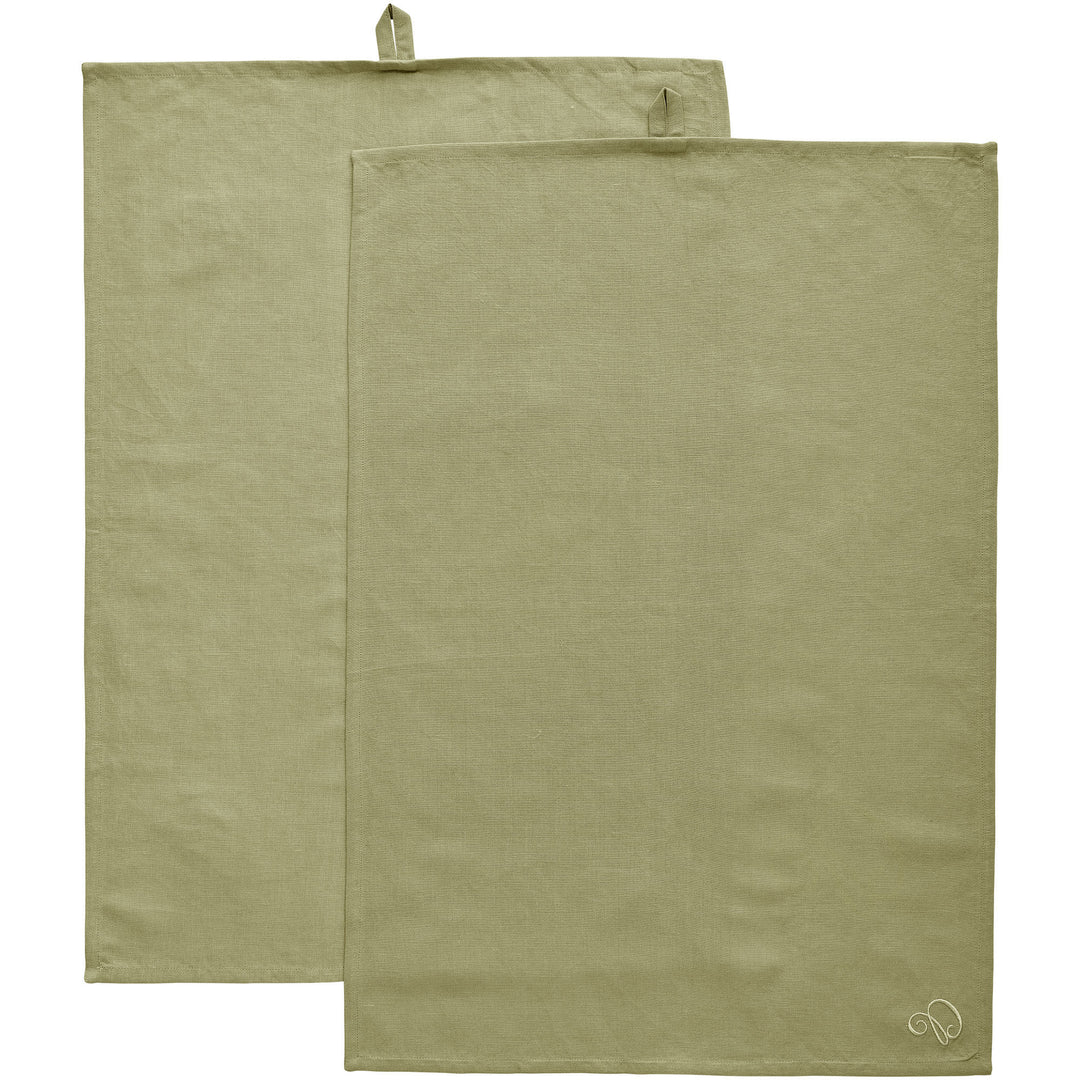 Decotique Decotique Sienna viskestykke hør 70 Ã 50 cm 2-pak, grøn ❤ produktfoto i kategorien Køkkentekstiler
