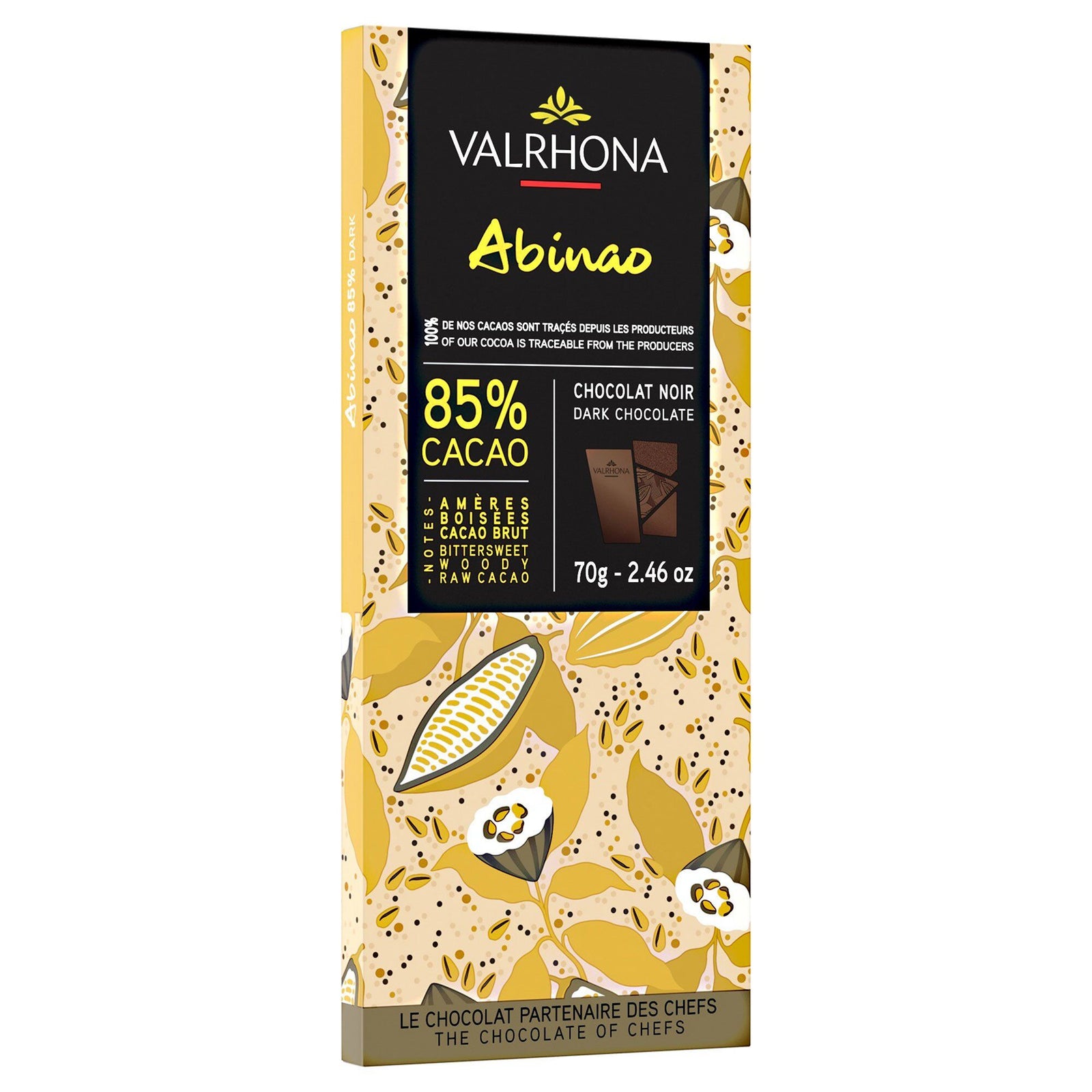 Valrhona Valrhona Albinao 85% chokoladebar, 70 g ❤ vinkelbillede (Chokolade)