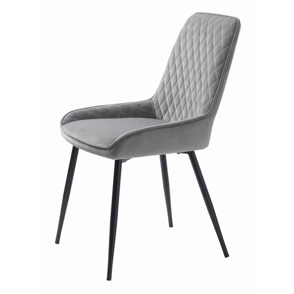 Tranquil spisebordsstol grå polyester fløjl og sort metal