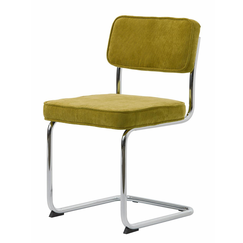 Regal spisebordsstol grøn cordoroy polyester fløjl og krom metal