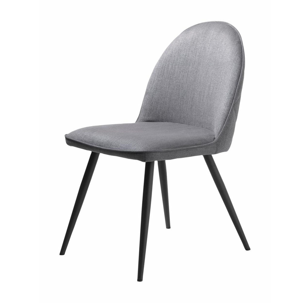 Produktbillede af Serene spisebordsstol grå polyester og sort metal i premium kvalitet