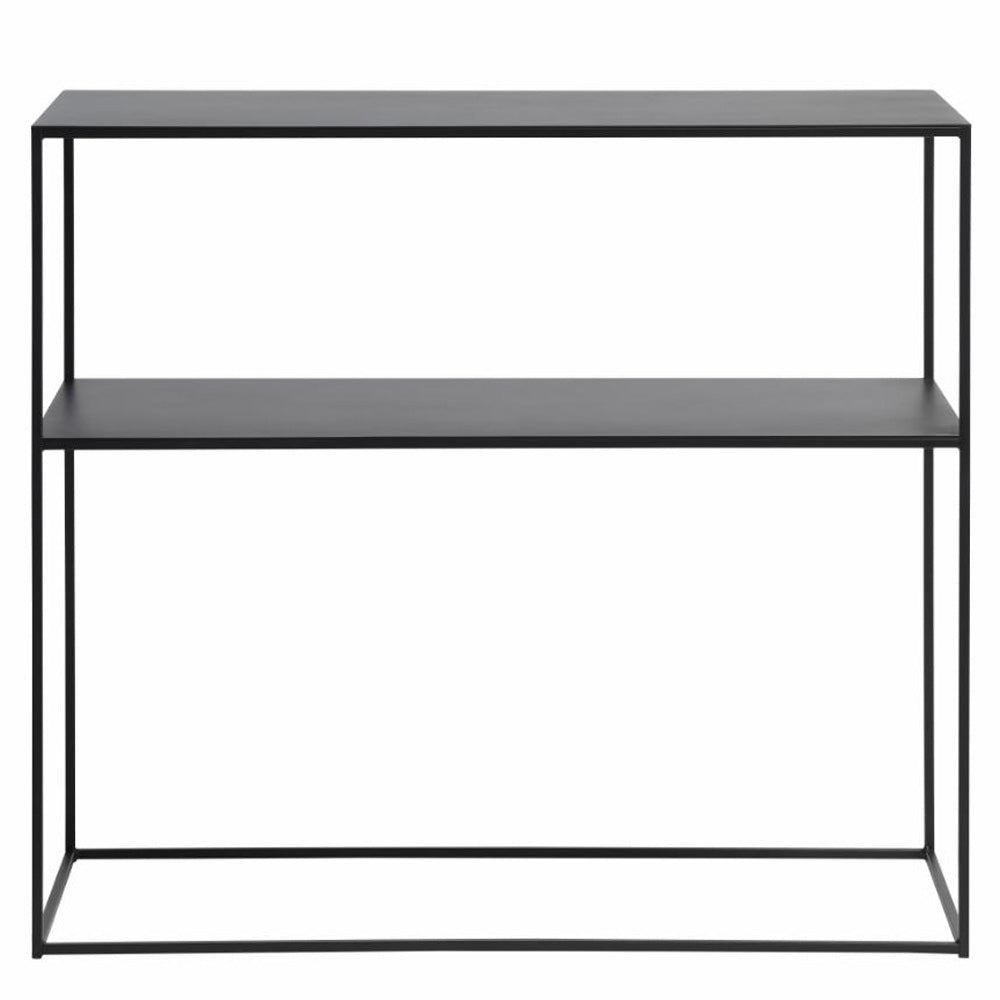 Opulence konsolbord m. hylde sort metal 90x35