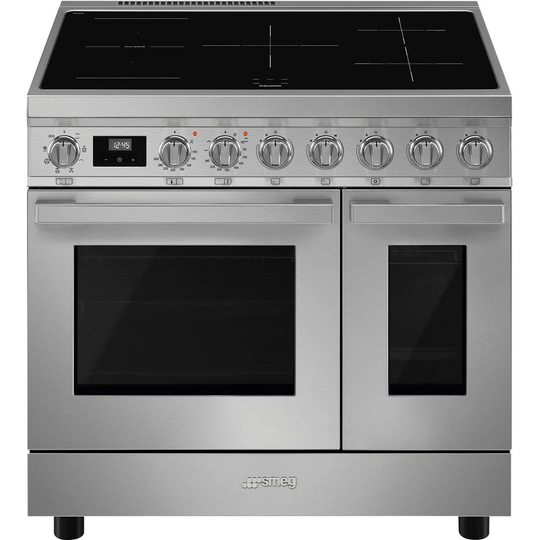 Smeg Smeg CPF92IMX Portofino induktionskomfur 83,4 kg, rustfrit stål ❤ vinkelbillede (Induktionskomfur)