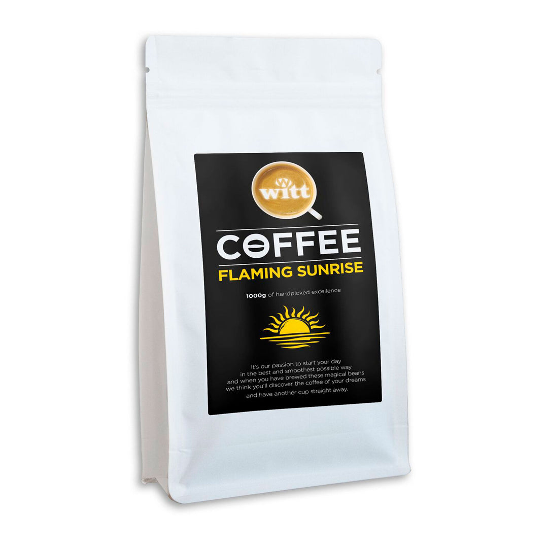 Witt Witt Flaming Sunrise hele kaffebønner 1 kg ❤ vinkelbillede (Hele Kaffe bønner)