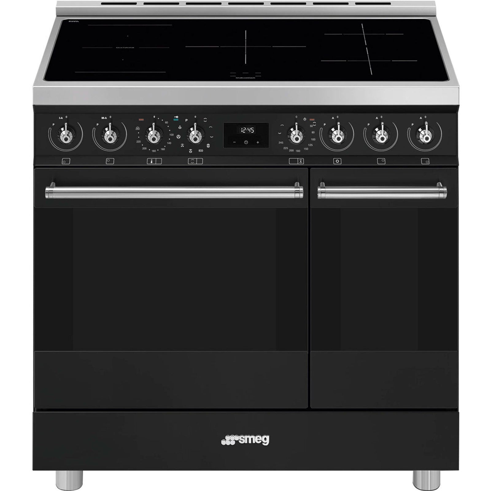 Smeg Smeg C92IPMB2 Classic Induktionskomfur, mat sort – frontbillede (Komfurer)