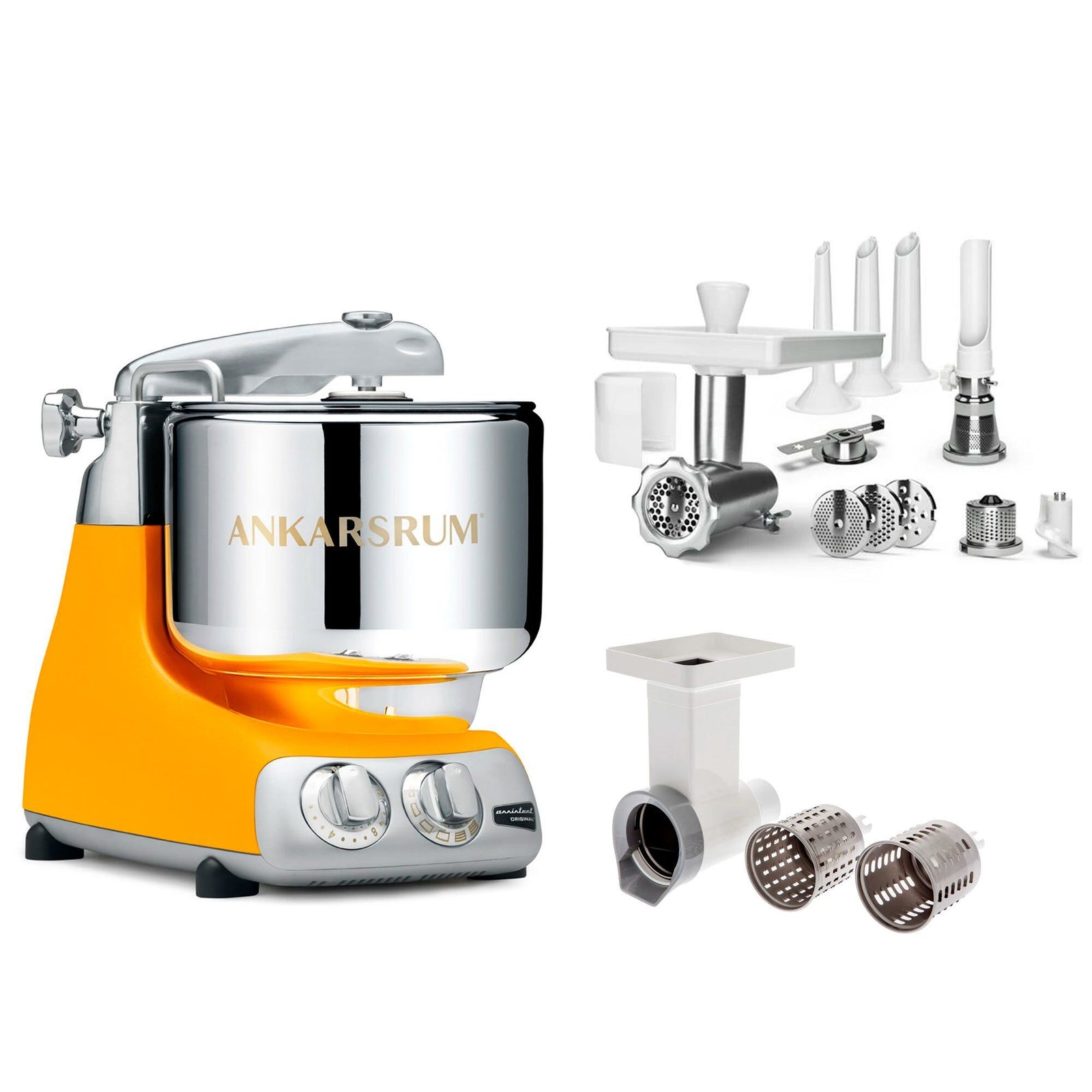 Ankarsrum Ankarsrum Assistent Røremaskine, large tilbehørspakke, sunbeam yellow – produktfoto (Røremaskiner)