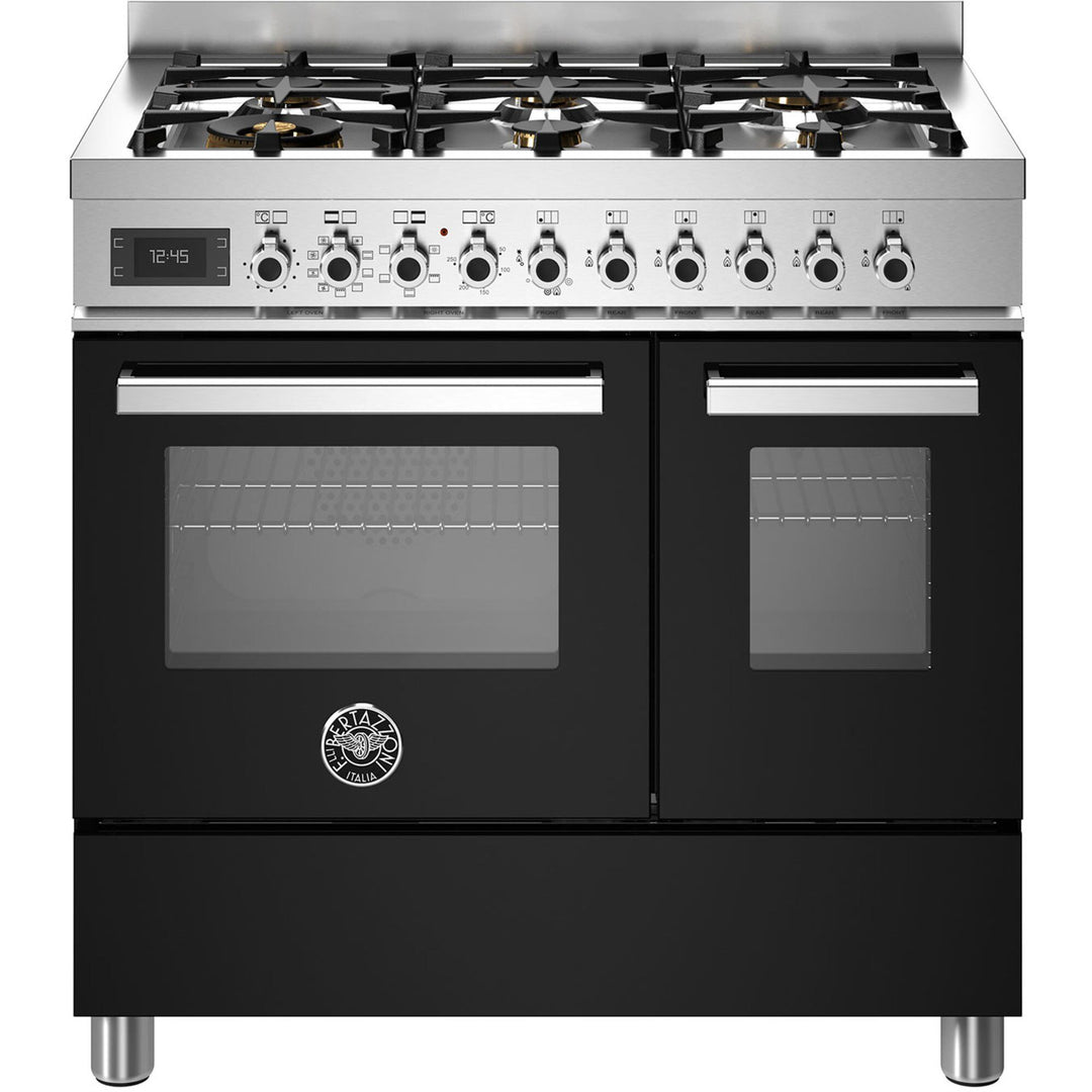 Bertazzoni Bertazzoni PRO96L2ENET Professional gaskomfur med dobbeltovn, 90 cm, sort – billede i brug (Gasblus)