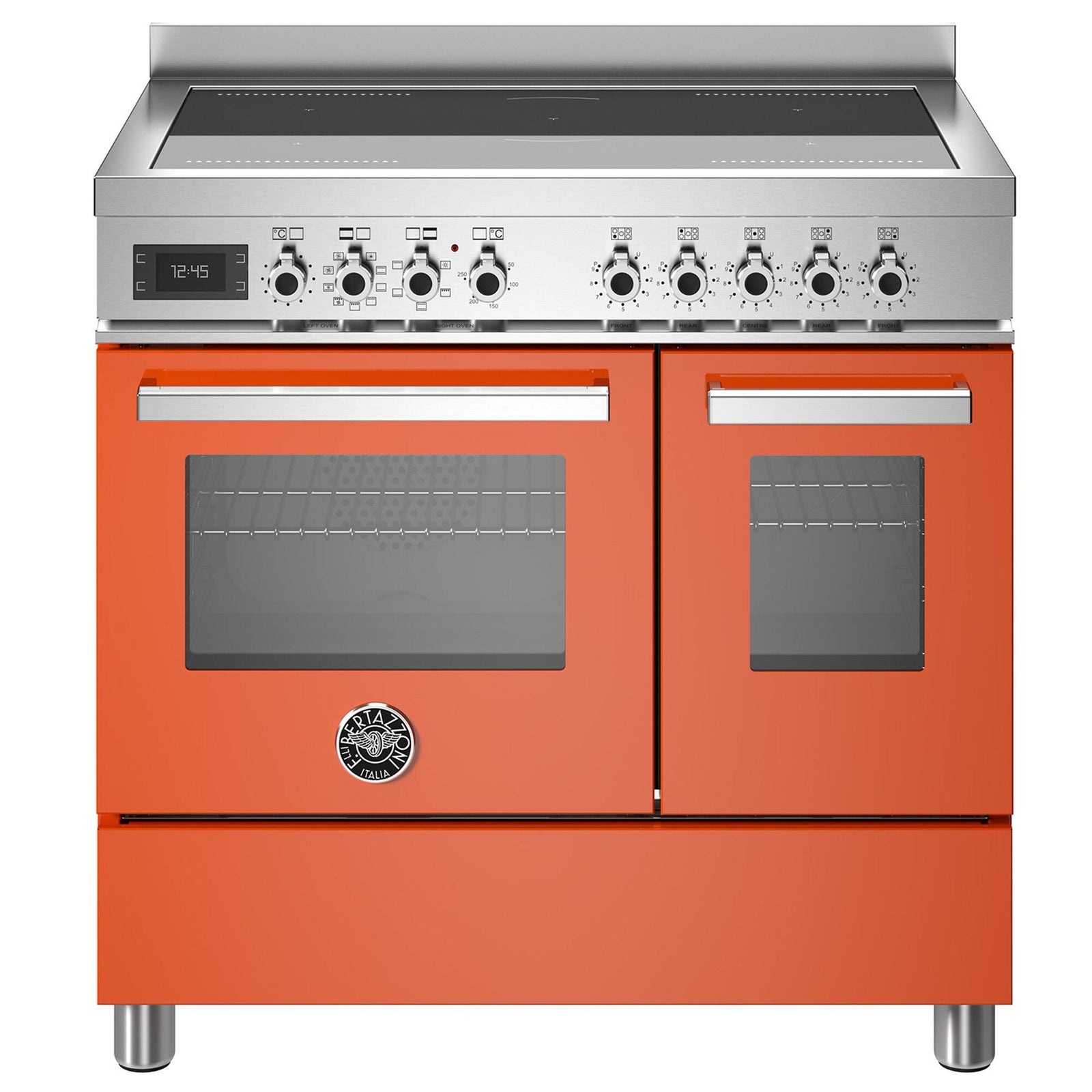 Bertazzoni Bertazzoni PRO95I2EART Professional induktionskomfur med dobbeltovn, 90 cm, orange – produktbillede (Induktionskomfur)