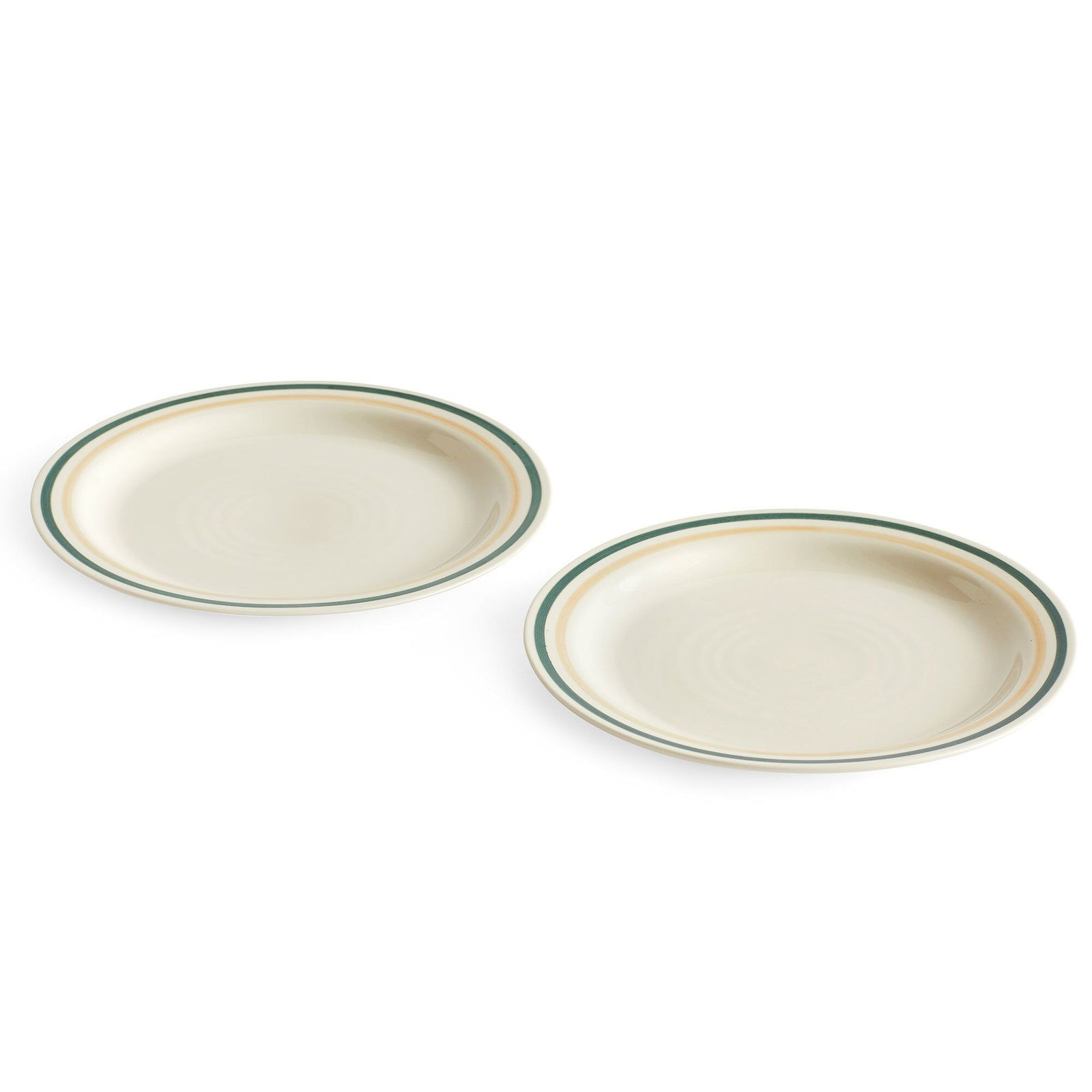 Hay Hay Sobremesa tallerken 24,5 cm, 2-pack, grøn/sand – close-up (Madtallerken)