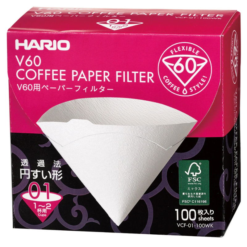 Produktbillede af V60 Kaffefiltre 01 100 Stk i Æske Hvid på tilbud i premium kvalitet