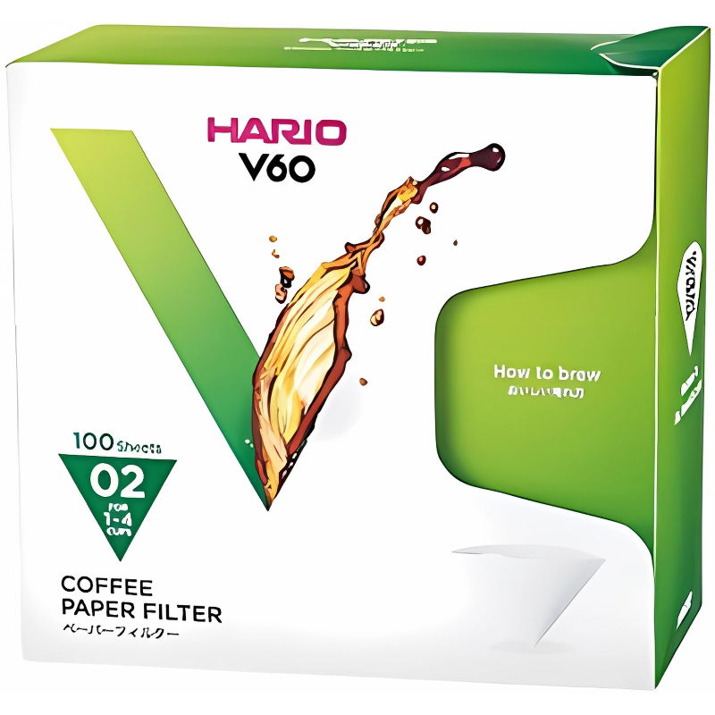 Produktbillede af V60 Papirfilter 02 Hvide 100 Stk. Æske Hario på tilbud i premium kvalitet