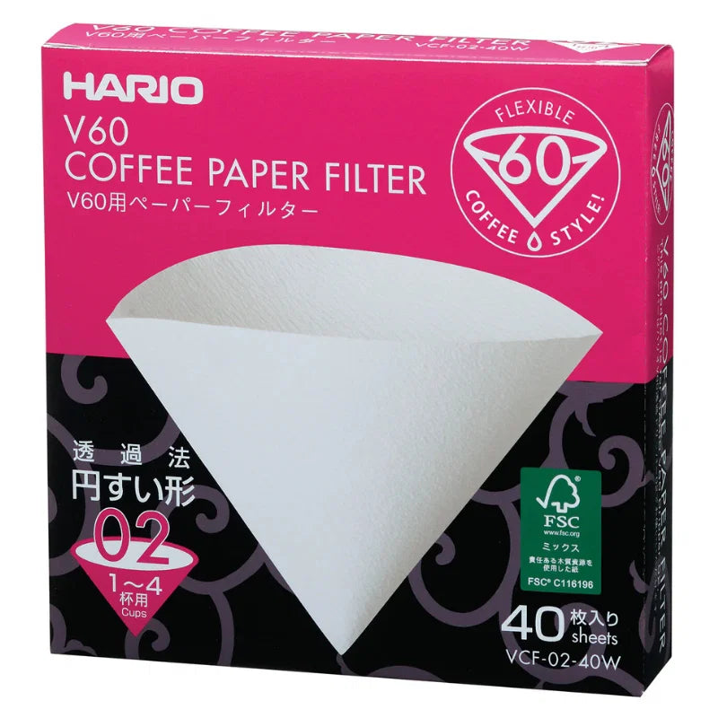 V60 Kaffefiltre 02 40 Stk Hvid