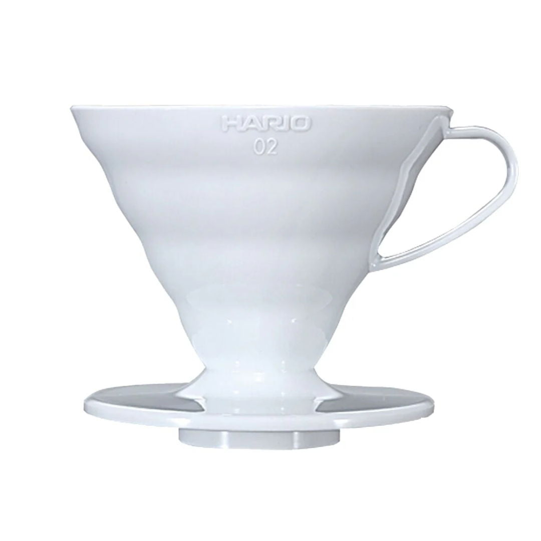 Produktbillede af Hario V60 Plastic 02 Dripper Hvid på tilbud – premium kvalitet og detaljer