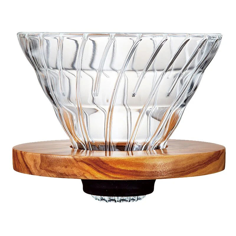 Produktbillede af V60 Glas 02 Dripper Oliventræ på tilbud i premium kvalitet
