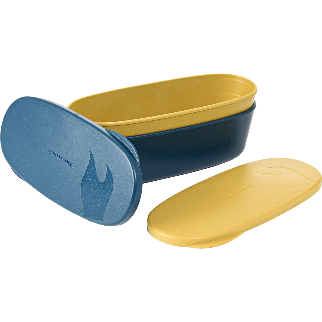 Light my fire Light my fire SnapBox oval, musty yellow / hazy blue, 2-pak – frontbillede (Opbevaring)