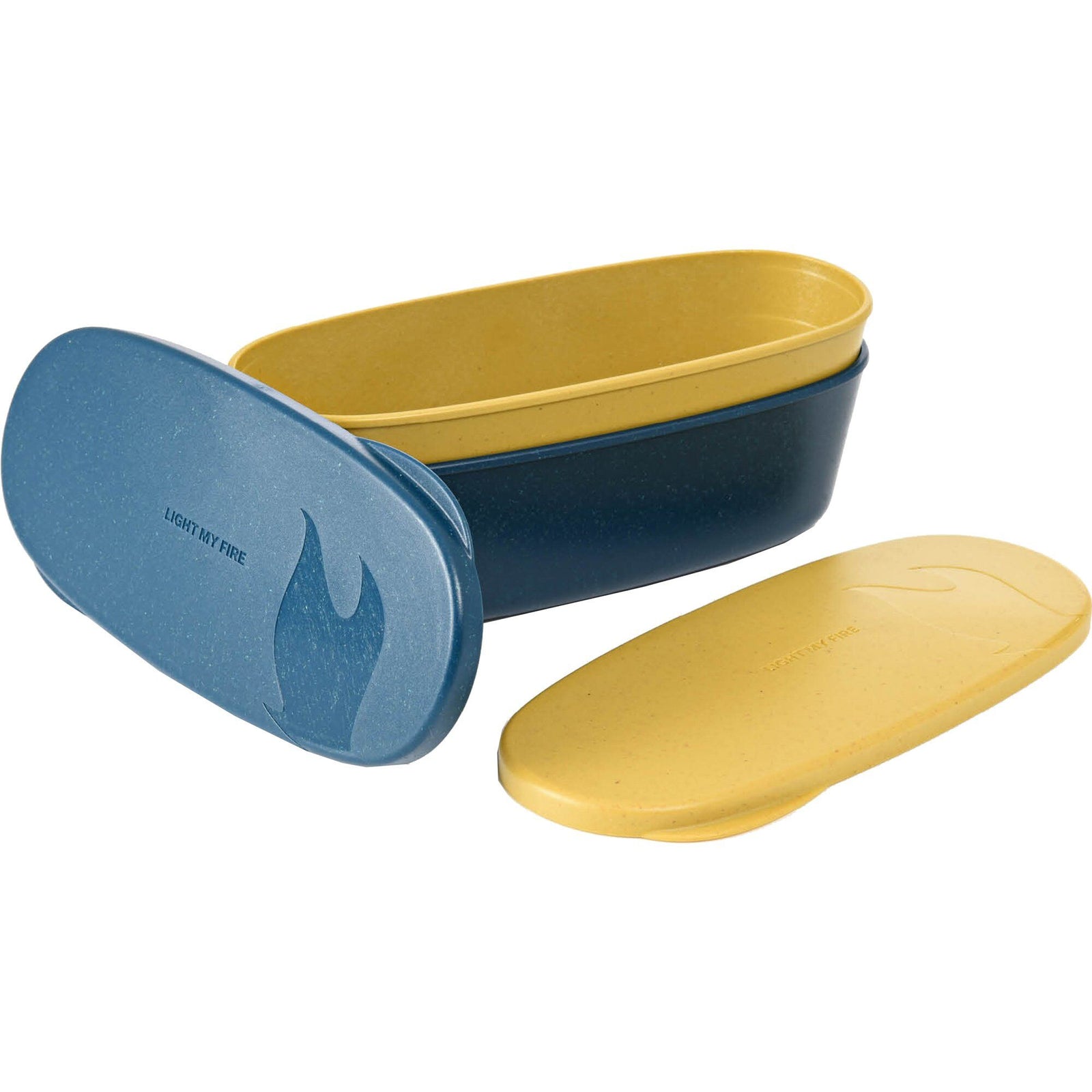 Light my fire Light my fire SnapBox oval, musty yellow / hazy blue, 2-pak – frontbillede (Opbevaring)