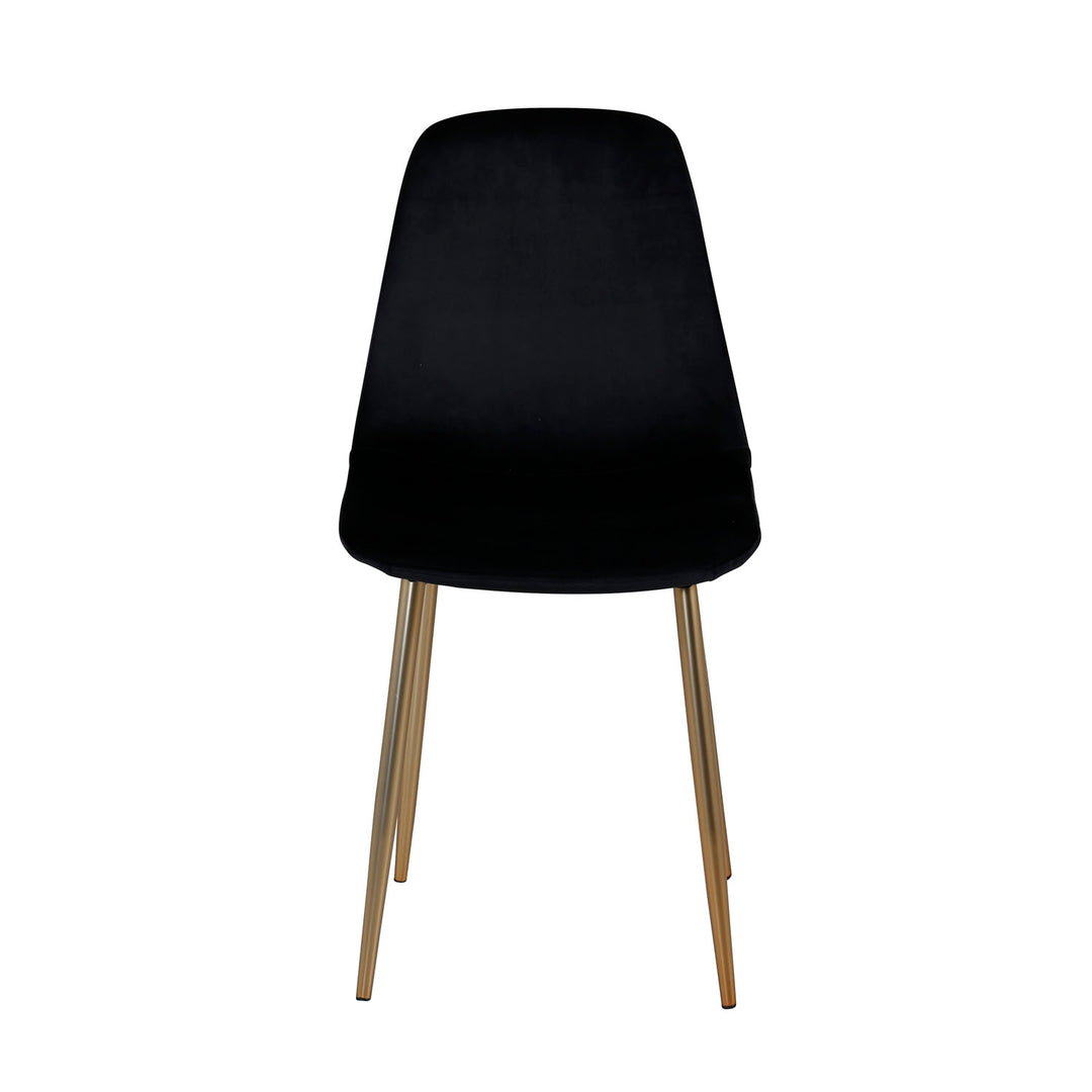 VENTURE DESIGN Polar spisebordsstol sort velour og messingfolie metal