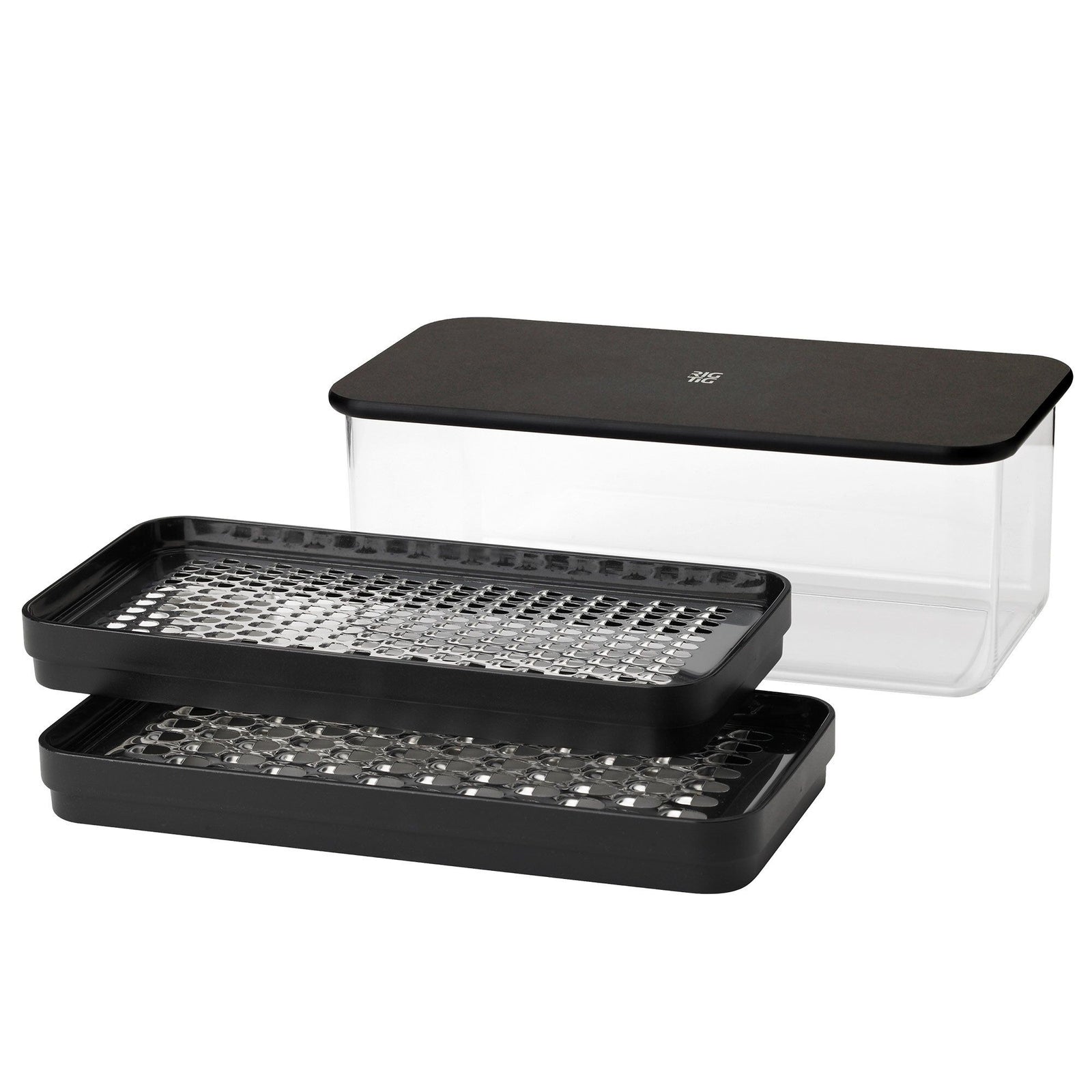 Rig-tig Rig-tig GRATE-IT rivejern med beholder 1,4 liter, sort – close-up (Rivejern)