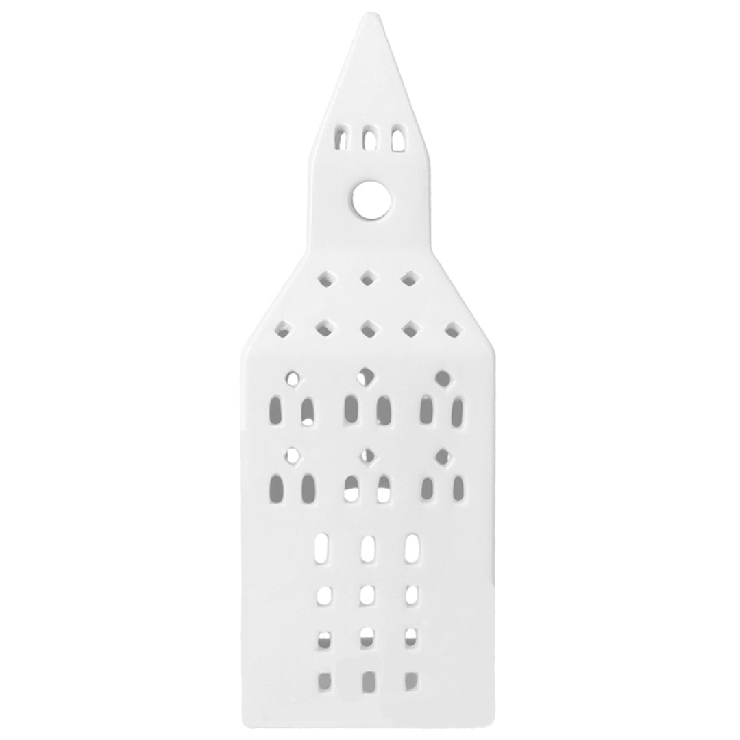 Kähler Kähler Urbania Kirketårn Lyshus 20 cm, hvid – billede i brug (Lysestager)
