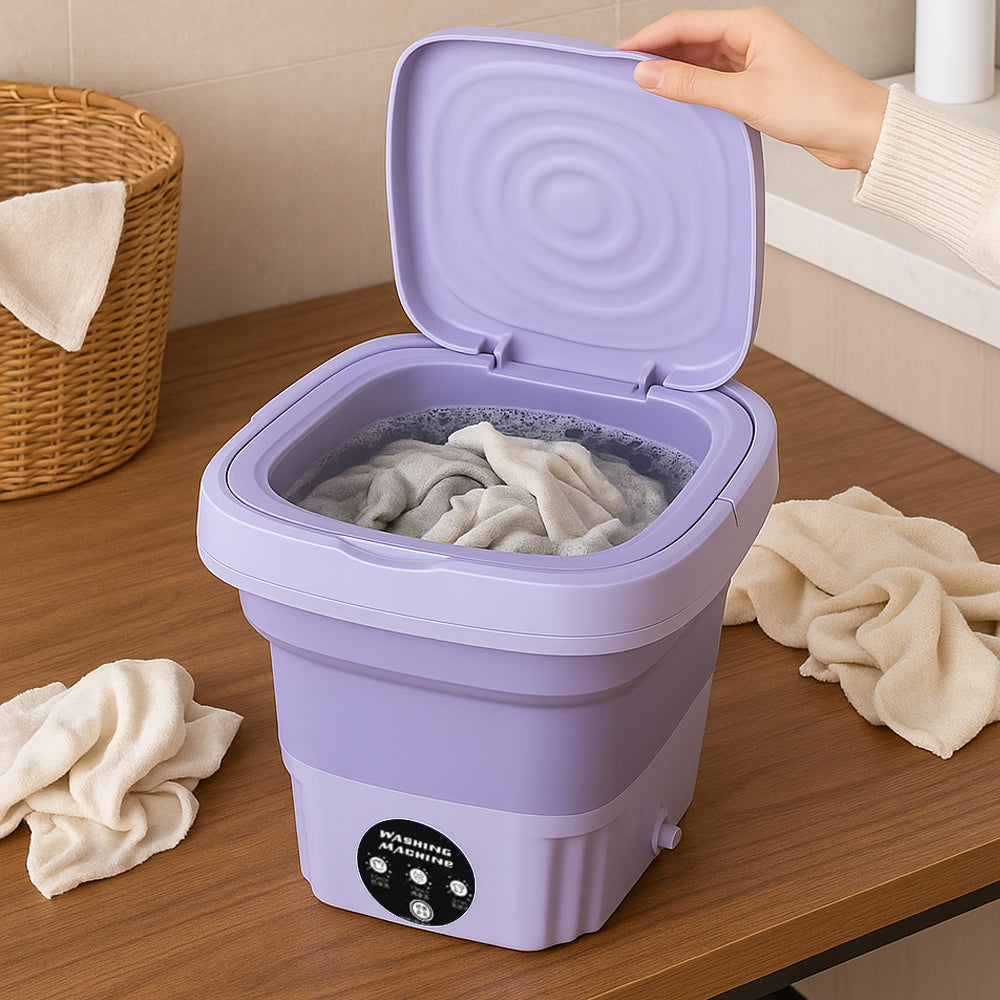 Produktbillede af Køb Bærbar & Sammenklappelig Vaskemaskine med Tørrefunktion Grøn på tilbud