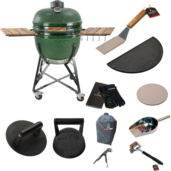 Kamado sumo Kamado sumo Maxi Grøn m. smashpakke – billede i brug (Kamadogrill)