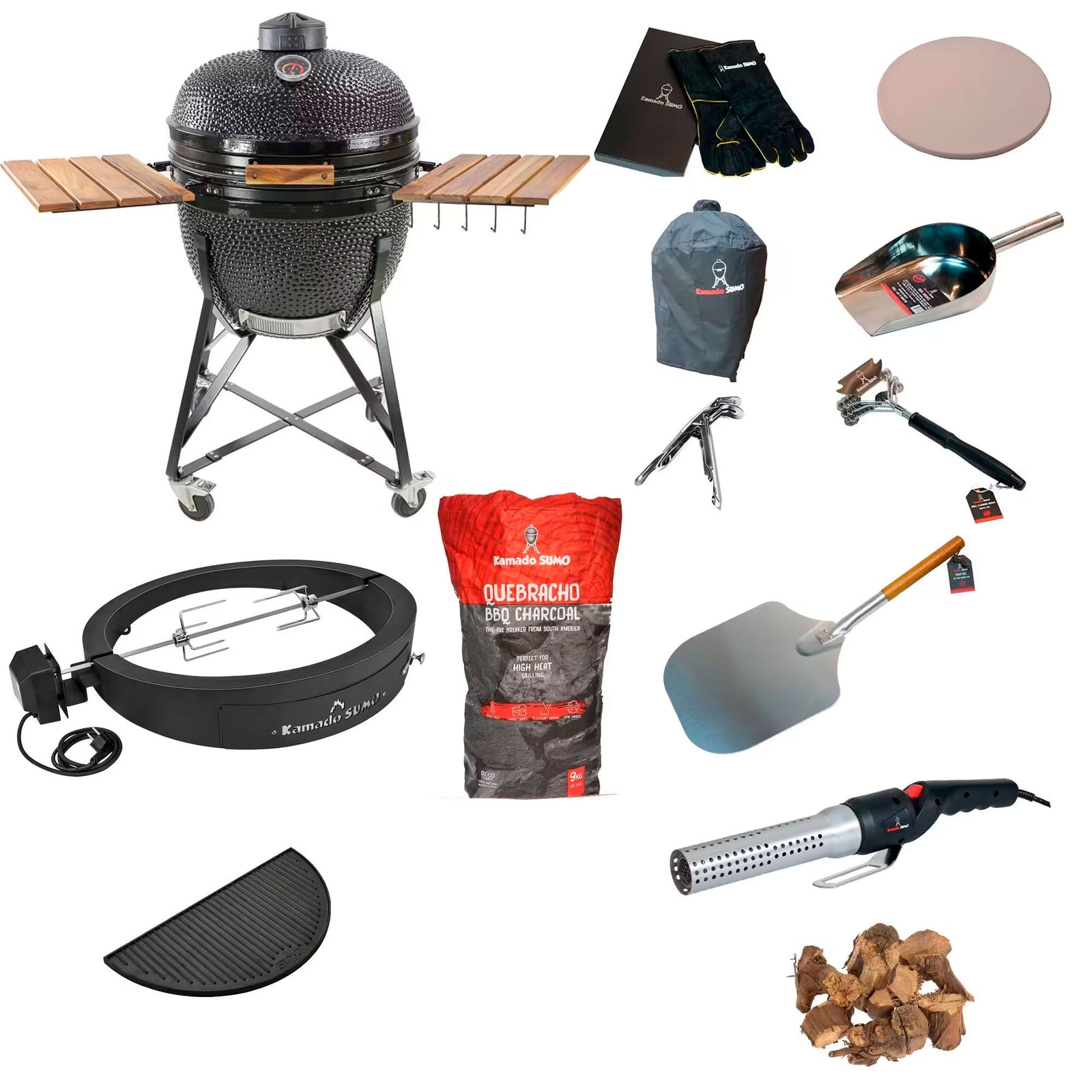 Kamado sumo Kamado sumo Maxi Deluxe pakke, sort – produktfoto (Kamadogrill)