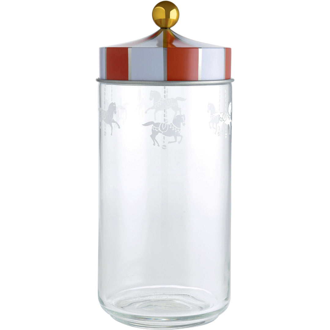 Alessi Alessi Circus glaskrukke med låg, 1,5 liter – produktbillede (Glasbeholder)
