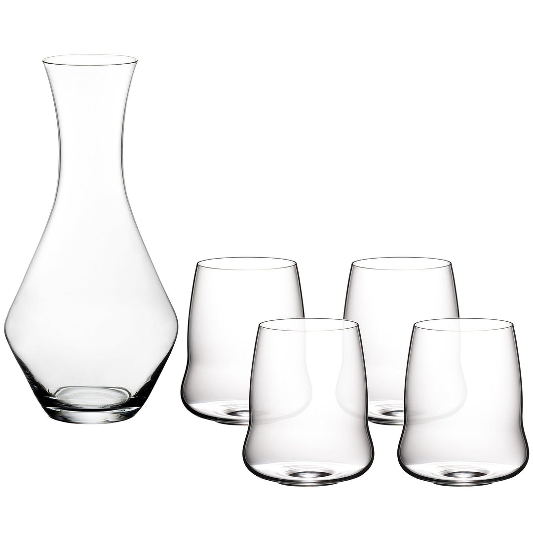 Riedel Riedel Stemless Wings Cabernet Sauvignon 4 glas + vinkaraffel ❤ frontbillede (Vinglas)
