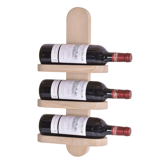 Produktbillede af Milano Vinreol til 3 flasker i hvid olieret eg på tilbud i høj kvalitet