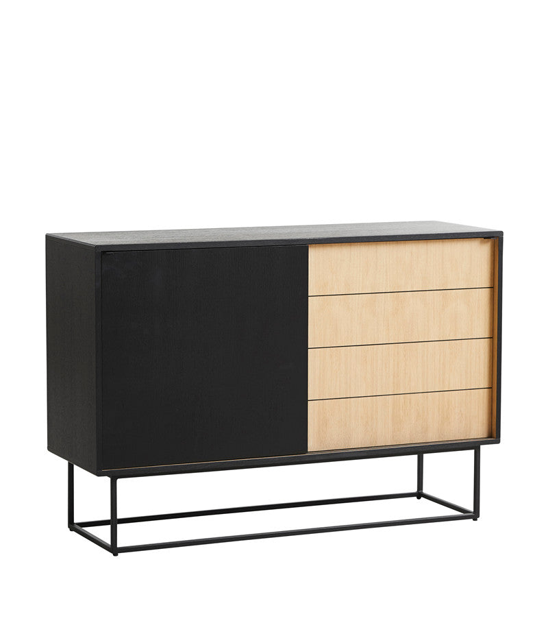 Produktbillede af WOUD Virka Høj Skænk Oak/Sort 82 i premium kvalitet