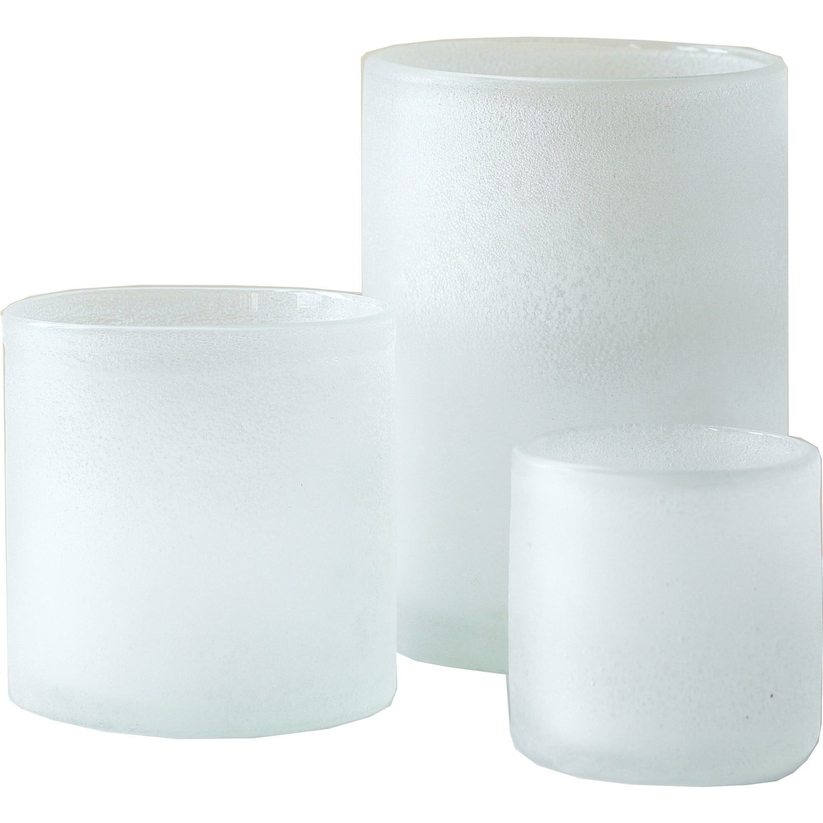 Tell me more Tell me more Frost fyrfadsstage, hvid, 3 stk. – frontbillede (Lysestage)