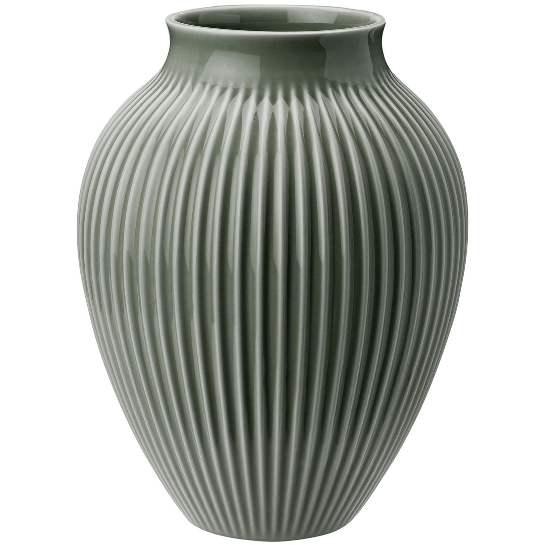 Knabstrup Knabstrup Ripple Celadon Vase 20 cm, grøn – billede i brug (Vaser & Krukker)