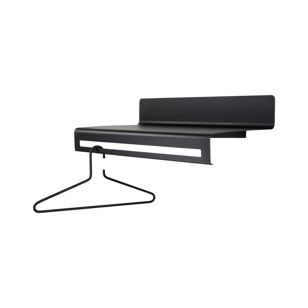SPINDER DESIGN Wave knagerække m. hylde sort stål B:60