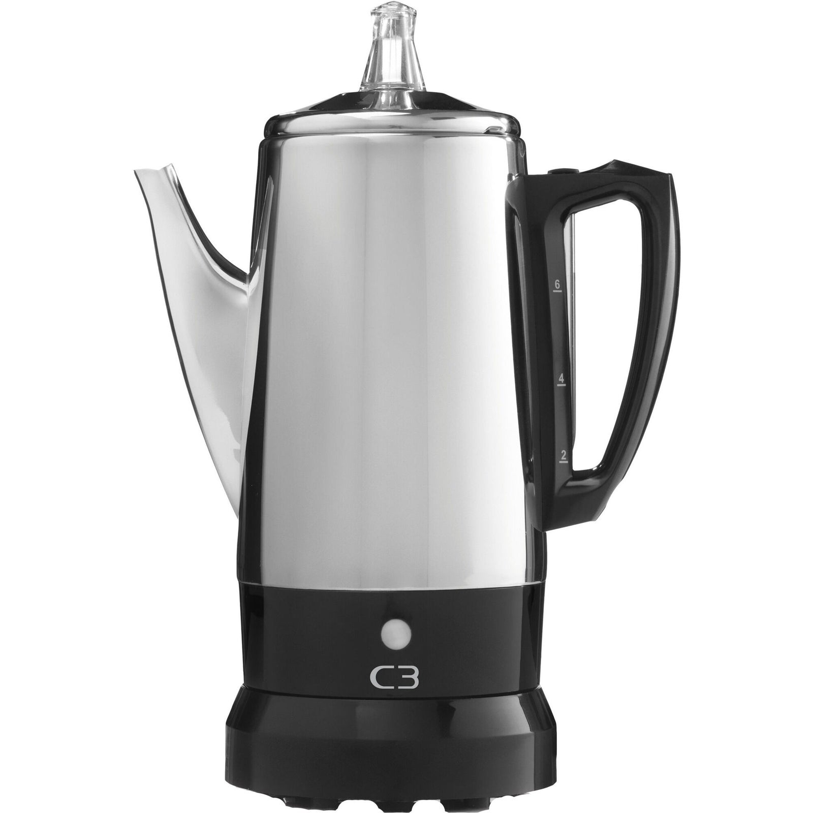 C3 C3 Ledningsfri Klassisk perkolator, 6 kopper – close-up (Kaffemaskiner)